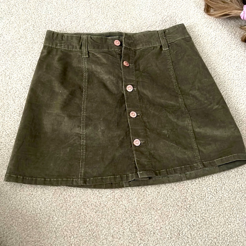 Green Jean Skirt